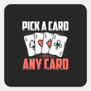 Poker Pick A Card Any Card Square Sticker