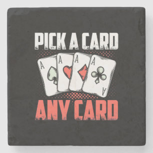 Poker Pick A Card Any Card Stone Coaster