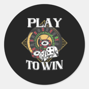 Poker Play To Win Classic Round Sticker