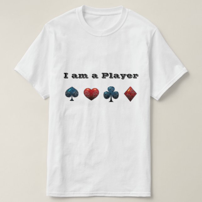 Poker Player Card Shark T-Shirt (Design Front)