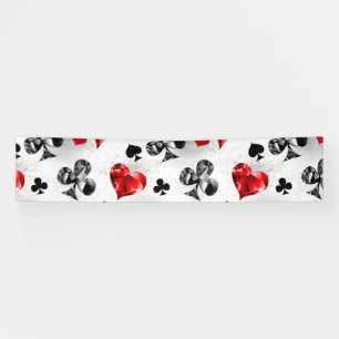 Poker Player Gambler Playing Card Suits Las Vegas Banner