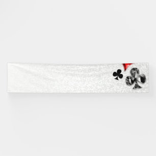 Poker Player Gambler Playing Card Suits Las Vegas Banner