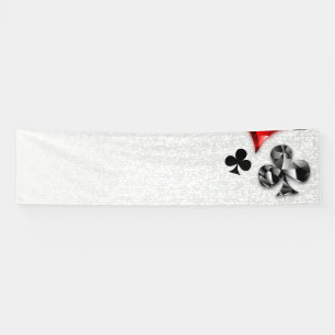 Poker Player Gambler Playing Card Suits Las Vegas Banner