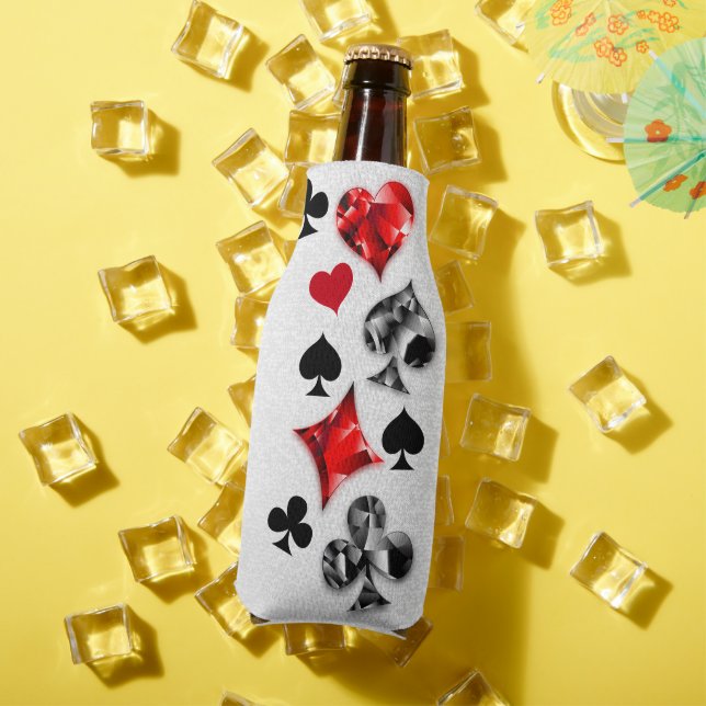 Poker Player Gambler Playing Card Suits Las Vegas Bottle Cooler (In Situ Summer)