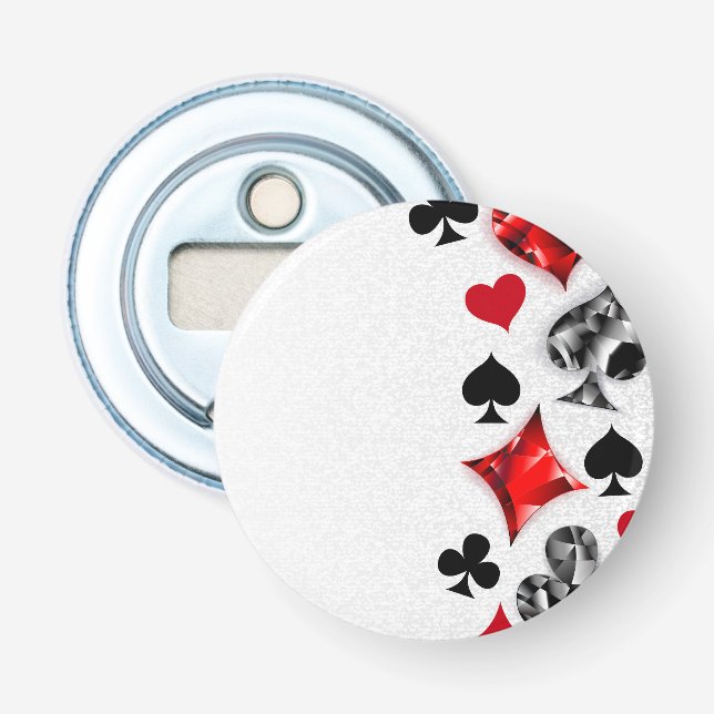 Poker Player Gambler Playing Card Suits Las Vegas Bottle Opener (Front)