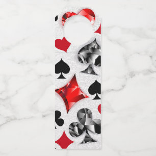 Poker Player Gambler Playing Card Suits Las Vegas Bottle Tag