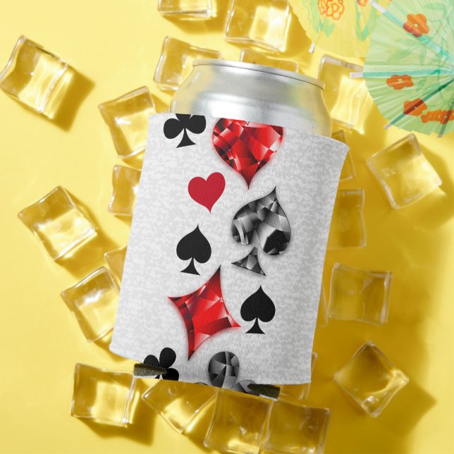 Poker Player Gambler Playing Card Suits Las Vegas Can Cooler (In Situ Summer)