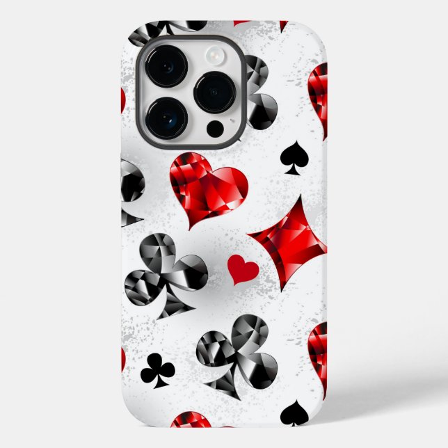 Poker Player Gambler Playing Card Suits Las Vegas Case-Mate iPhone Case (Back)