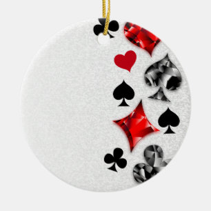 Poker Player Gambler Playing Card Suits Las Vegas Ceramic Ornament