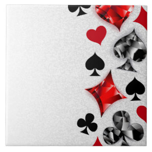 Poker Player Gambler Playing Card Suits Las Vegas Ceramic Tile