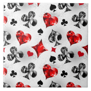Poker Player Gambler Playing Card Suits Las Vegas Ceramic Tile