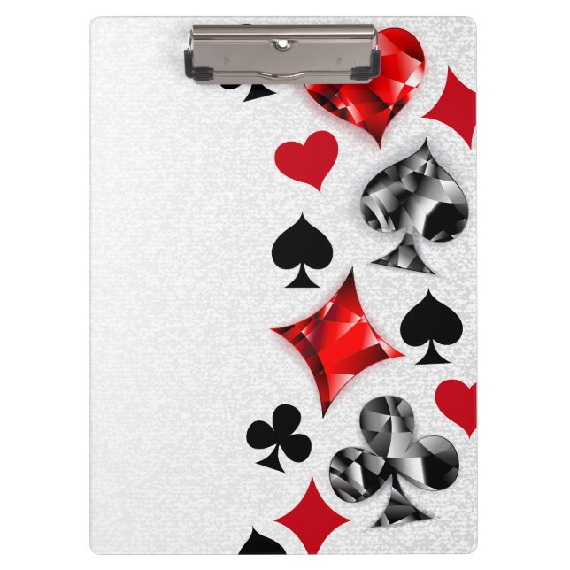 Poker Player Gambler Playing Card Suits Las Vegas Clipboard (Front)