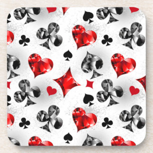 Poker Player Gambler Playing Card Suits Las Vegas Coaster