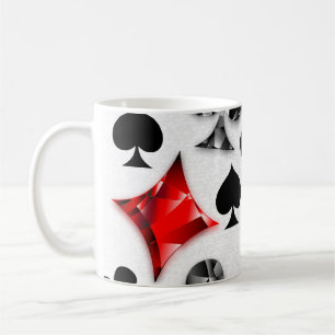 Poker Player Gambler Playing Card Suits Las Vegas Coffee Mug
