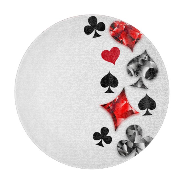 Poker Player Gambler Playing Card Suits Las Vegas Cutting Board (Front)