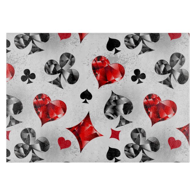 Poker Player Gambler Playing Card Suits Las Vegas Cutting Board (Front)