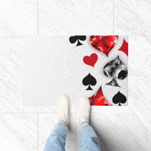 Poker Player Gambler Playing Card Suits Las Vegas Doormat