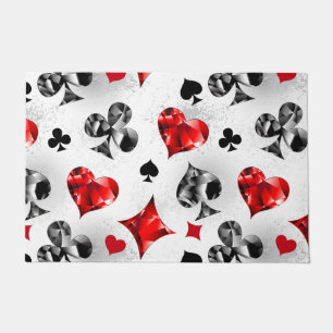Poker Player Gambler Playing Card Suits Las Vegas Doormat