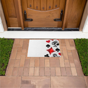 Poker Player Gambler Playing Card Suits Las Vegas Doormat
