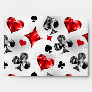 Poker Player Gambler Playing Card Suits Las Vegas Envelope