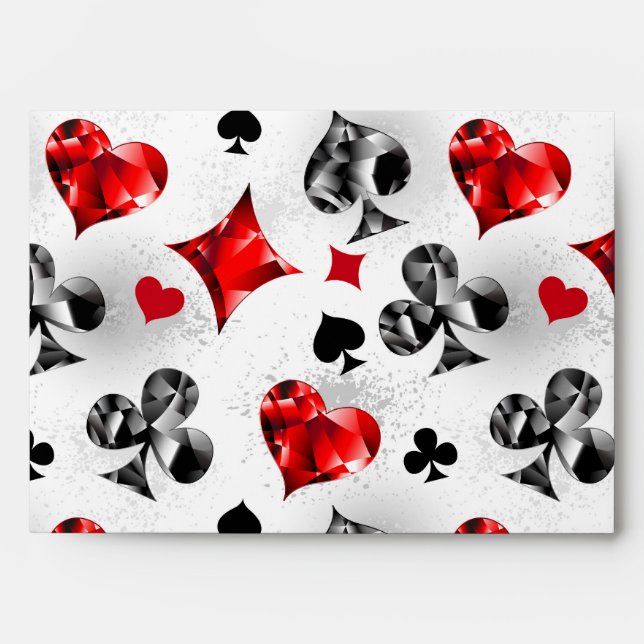 Poker Player Gambler Playing Card Suits Las Vegas Envelope (Front)