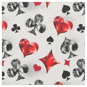 Poker Player Gambler Playing Card Suits Las Vegas Fabric
