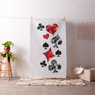 Poker Player Gambler Playing Card Suits Las Vegas Fabric