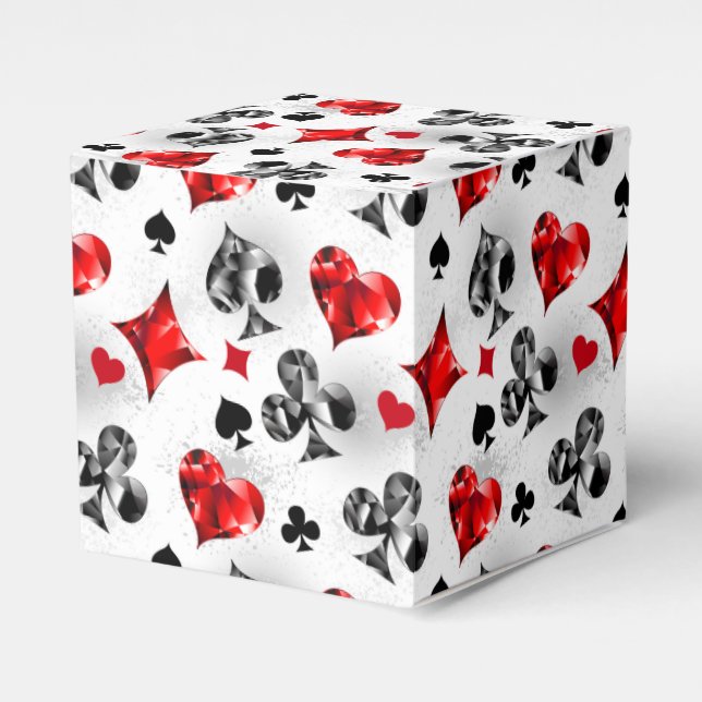 Poker Player Gambler Playing Card Suits Las Vegas Favour Box (Front Side)