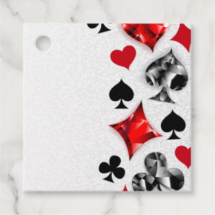 Poker Player Gambler Playing Card Suits Las Vegas Favour Tags