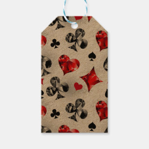 Poker Player Gambler Playing Card Suits Las Vegas Gift Tags