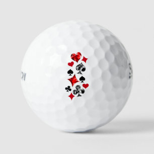 Poker Player Gambler Playing Card Suits Las Vegas Golf Balls