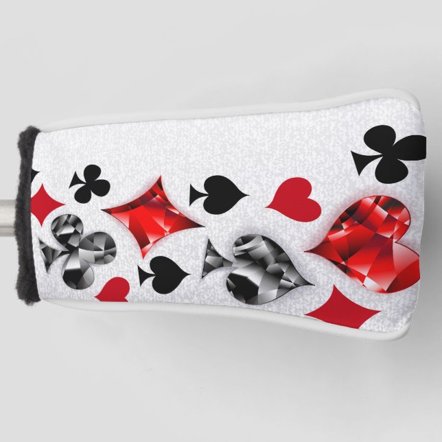 Poker Player Gambler Playing Card Suits Las Vegas Golf Head Cover (Front)