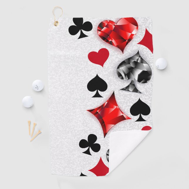 Poker Player Gambler Playing Card Suits Las Vegas Golf Towel (InSitu)