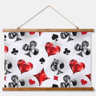 Poker Player Gambler Playing Card Suits Las Vegas Hanging Tapestry