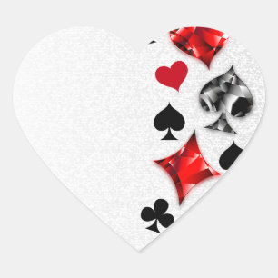 Poker Player Gambler Playing Card Suits Las Vegas Heart Sticker