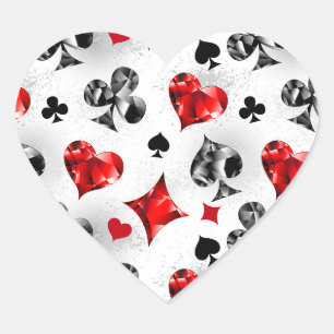 Poker Player Gambler Playing Card Suits Las Vegas Heart Sticker