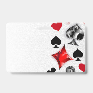 Poker Player Gambler Playing Card Suits Las Vegas ID Badge