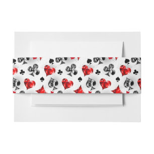 Poker Player Gambler Playing Card Suits Las Vegas Invitation Belly Band