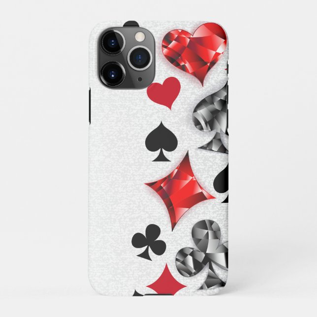 Poker Player Gambler Playing Card Suits Las Vegas iPhone Case (Back)