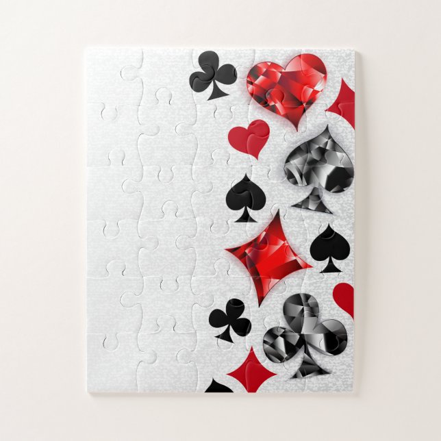 Poker Player Gambler Playing Card Suits Las Vegas Jigsaw Puzzle (Vertical)