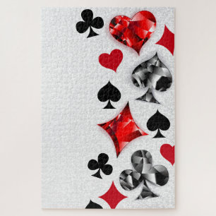 Poker Player Gambler Playing Card Suits Las Vegas Jigsaw Puzzle