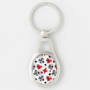 Poker Player Gambler Playing Card Suits Las Vegas Key Ring