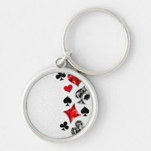 Poker Player Gambler Playing Card Suits Las Vegas Key Ring