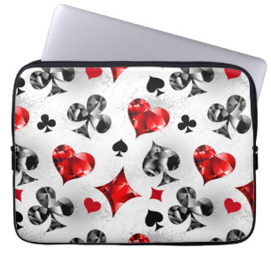 Poker Player Gambler Playing Card Suits Las Vegas Laptop Sleeve