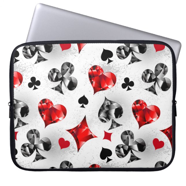 Poker Player Gambler Playing Card Suits Las Vegas Laptop Sleeve (Front)