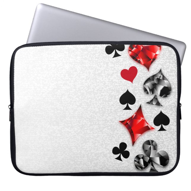 Poker Player Gambler Playing Card Suits Las Vegas Laptop Sleeve (Front)