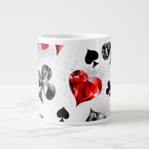 Poker Player Gambler Playing Card Suits Las Vegas Large Coffee Mug