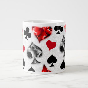 Poker Player Gambler Playing Card Suits Las Vegas Large Coffee Mug