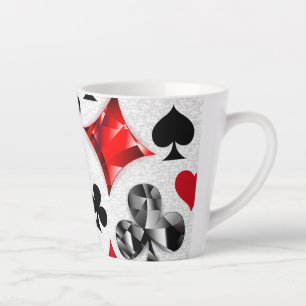 Poker Player Gambler Playing Card Suits Las Vegas Latte Mug