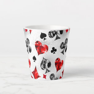 Poker Player Gambler Playing Card Suits Las Vegas Latte Mug